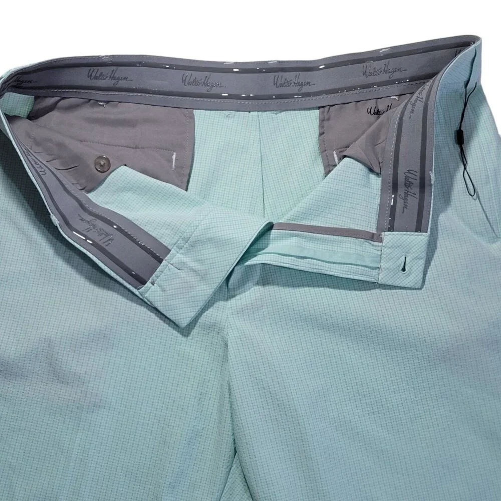 Walter Hagen Shorts Men‎ Size 42 Seersucker Golf Gripper Stretch Waistband Green